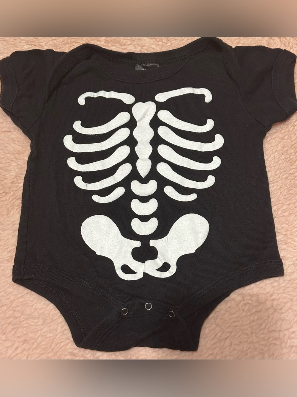 Black Skeleton Graphic 3-6Months onesie